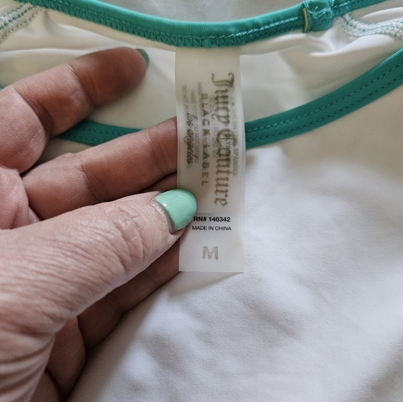 Juicy Couturw White and Teal Long Sleeve Bikini Set Size M - Picture 7 of 10